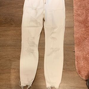 White ripped jeans